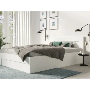 Bed 120 cm x 200 cm met zijopening | WIT | Opbergruimte + Lattenbodem