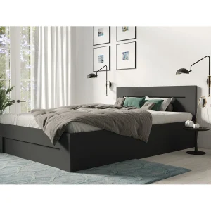 Bed 180 cm x 200 cm met zijopening | ANTRACIET | Opbergruimte + Lattenbodem Bed 180 cm x 200 cm met zijopening | ANTRACIET | Opbergruimte + Lattenbodem