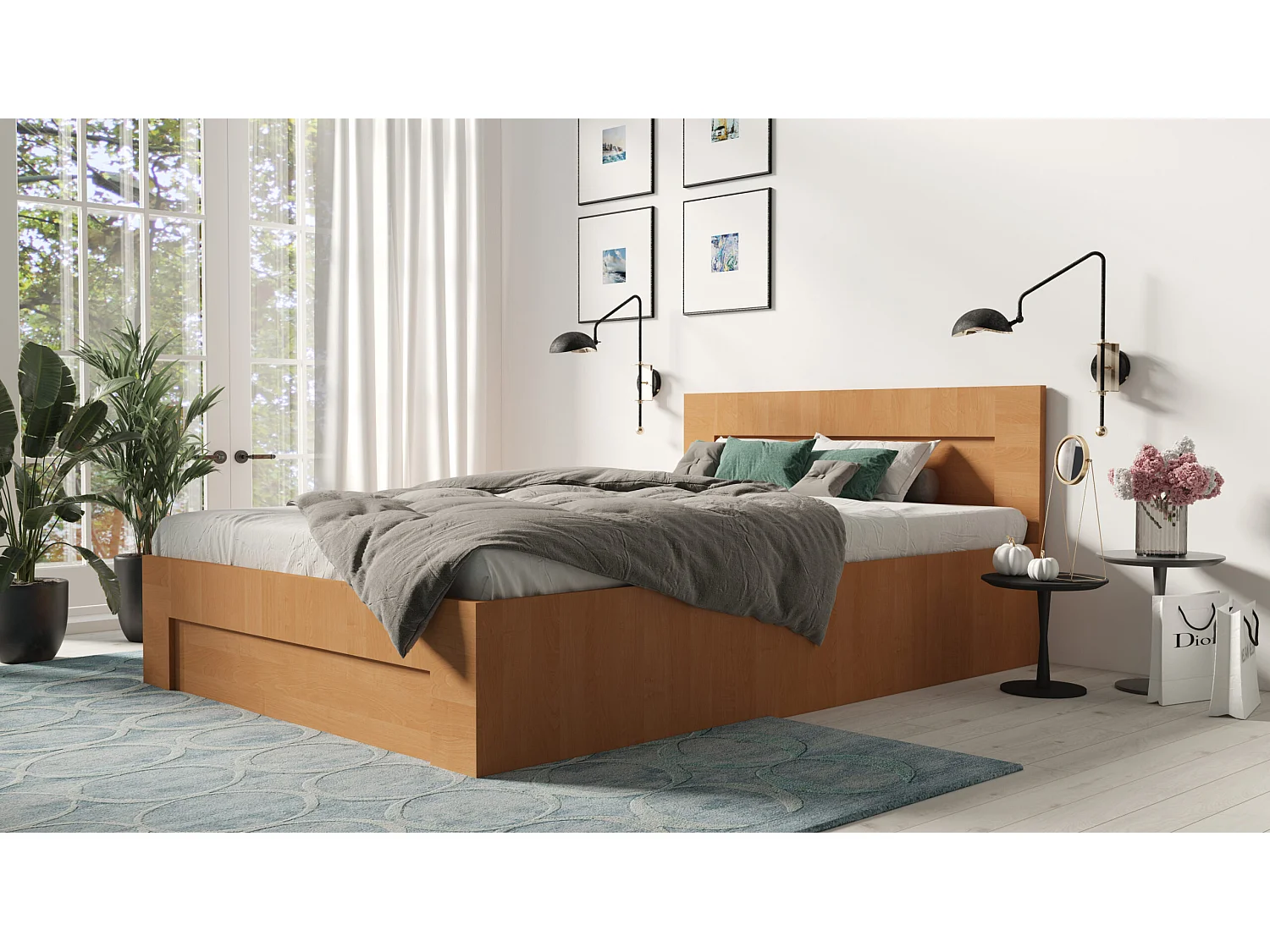 Bed 180 cm x 200 cm met zijopening | ELS | Opbergruimte + Lattenbodem