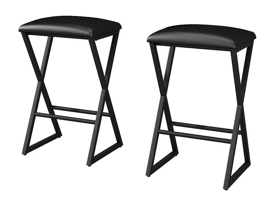 Barkruk set van 2 zwart 40x34x64 vault