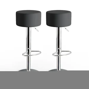 Barkrukken set van 2 zwart 33x33x92