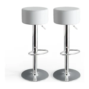 Barkrukken set van 2 wit 33x33x92