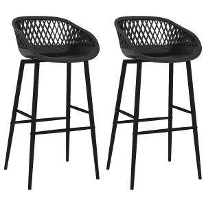 Barstoelen 2 st zwart Barstoelen 2 st zwart
