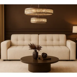 Bergamo 3-zitsbank – stof Raven 24 crème, 244×102×70 cm Bergamo 3-zitsbank – stof Raven 24 crème, 244×102×70 cm
