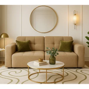 Bergamo 2-zitsbank – stof Raven 34 lichtbruin, 204×102×70 cm Bergamo 2-zitsbank – stof Raven 34 lichtbruin, 204×102×70 cm