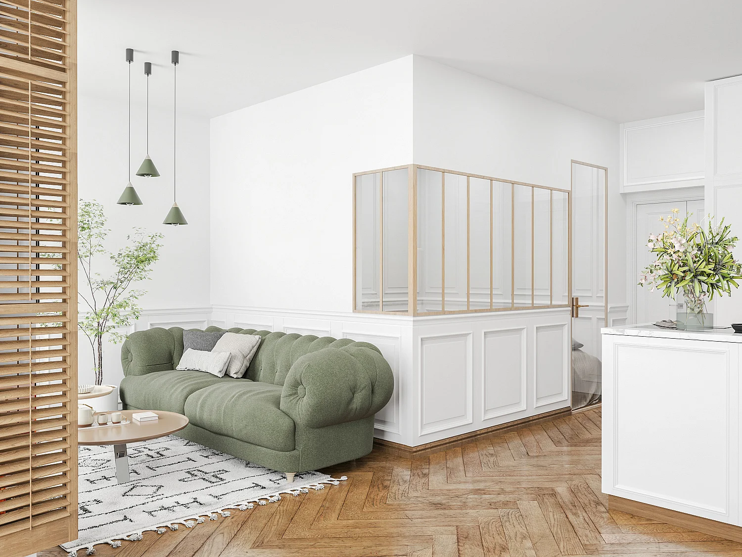 Hoekraam werkplaats van gepoedercoat aluminium - L210 x B60 x H105 cm (B x H) -Licht naturel - BAYVIEW