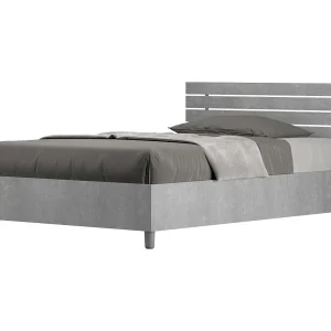 Bed 120×190 met lattenbodem rechte bedhoofd met laatten cement Ankel