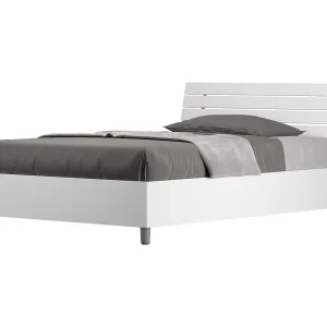 Bed 120×190 met lattenbodem schuin bedhoofd met laatten eiken wit Ankel