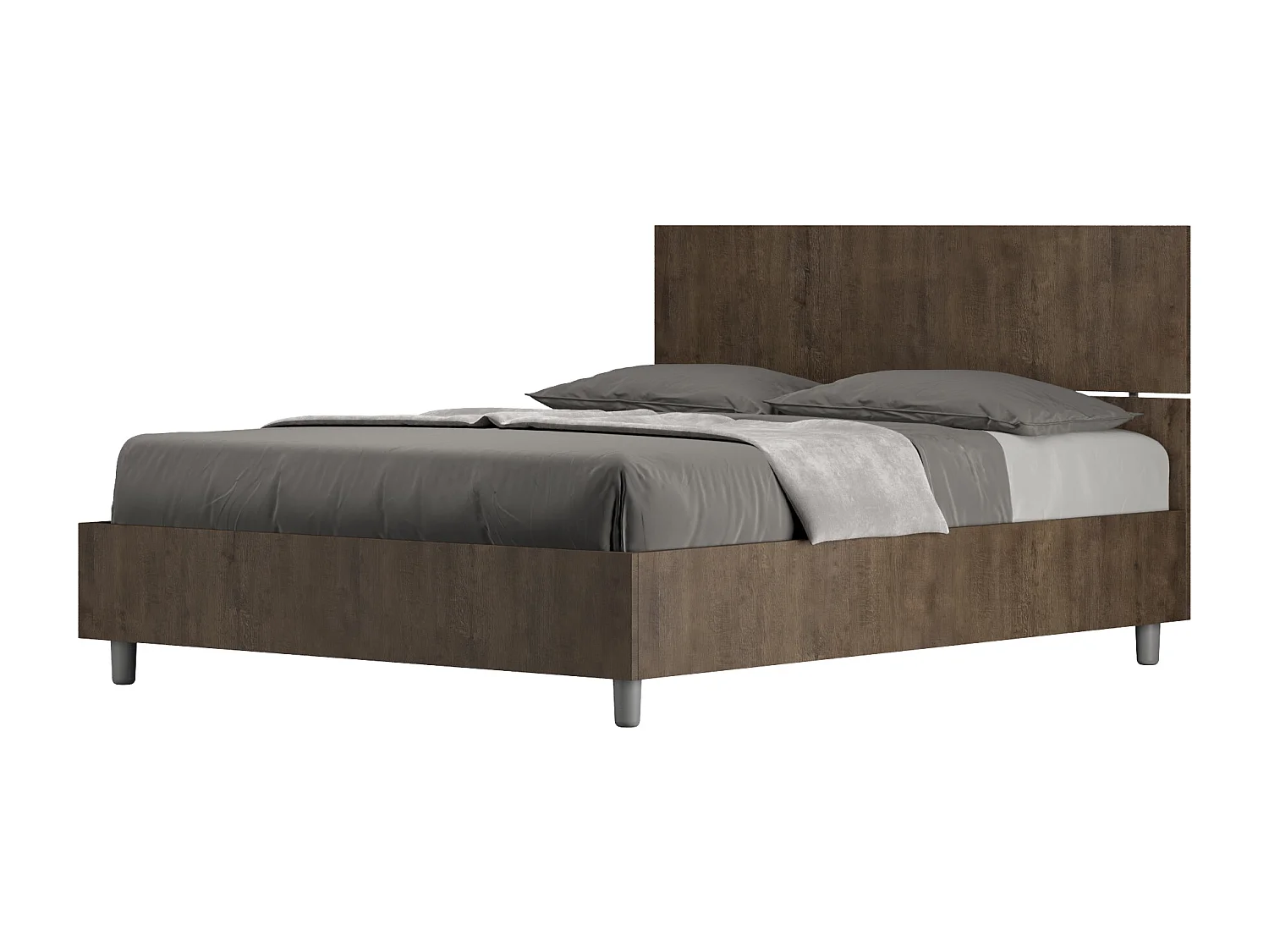 Bed 140x200 met lattenbodem walnoot Demas