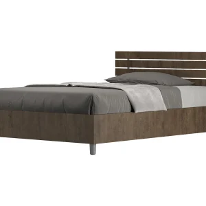 Bed 120×190 zonder lattenbodem rechte bedhoofd met laatten walnoot Ankel Bed 120×190 zonder lattenbodem rechte bedhoofd met laatten walnoot Ankel