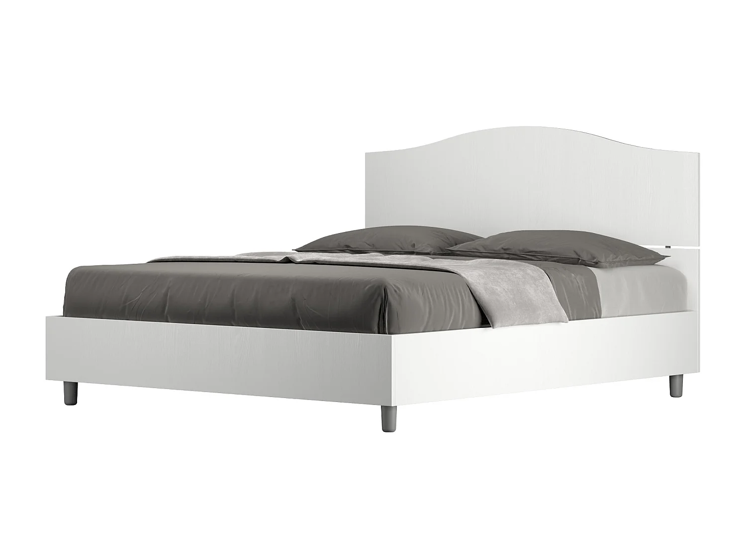 Bed 160x190 zonder lattenbodem eiken wit Dores