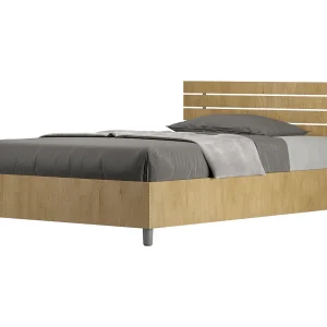 Bed 120×200 met lattenbodem schuin bedhoofd natuur eiken Ankel Bed 120×200 met lattenbodem schuin bedhoofd natuur eiken Ankel