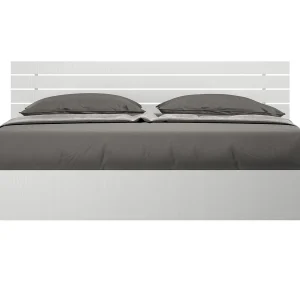 Bed 160×190 zonder lattenbodem schuin bedhoofd met laatten eiken wit Ankel Bed 160×190 zonder lattenbodem schuin bedhoofd met laatten eiken wit Ankel