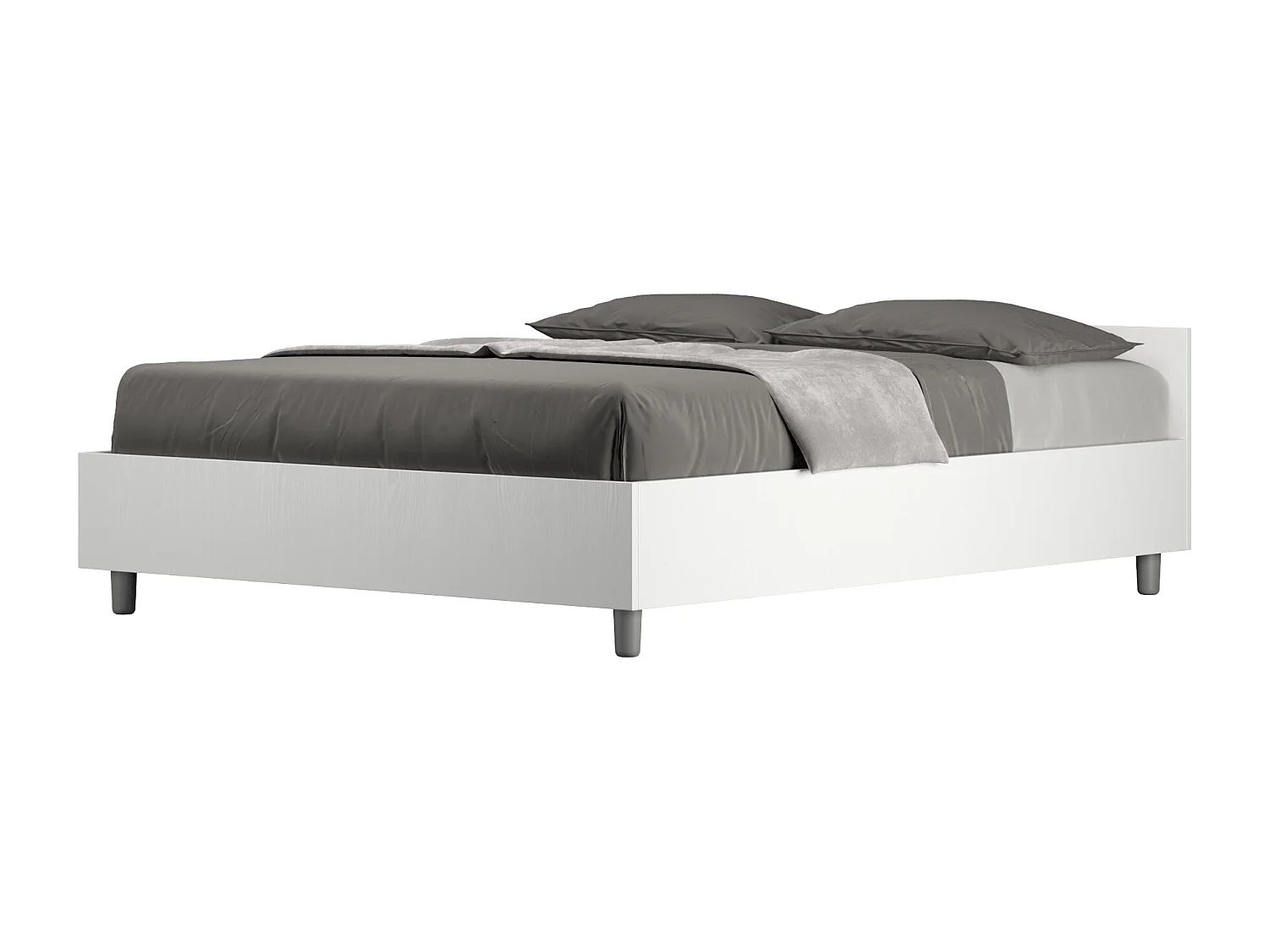 Bed 140x190 zonder lattenbodem eiken wit Nuamo