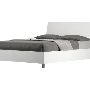 Bed 140×190 met lattenbodem schuin bedhoofd eiken wit Demas Bed 140×190 met lattenbodem schuin bedhoofd eiken wit Demas