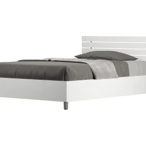 Bed 120×200 met lattenbodem schuin bedhoofd eiken wit Ankel Bed 120×200 met lattenbodem schuin bedhoofd eiken wit Ankel