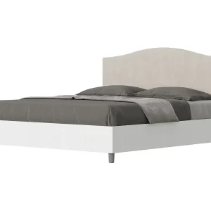 Bed 160×190 zonder lattenbodem bedframe eiken wit hoofdeinde microvezel zand Grace Bed 160×190 zonder lattenbodem bedframe eiken wit hoofdeinde microvezel zand Grace