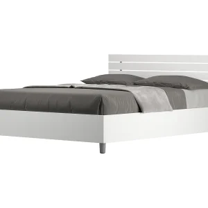 Bed 140×200 zonder lattenbodem schuin bedhoofd met laatten eiken wit Ankel Bed 140×200 zonder lattenbodem schuin bedhoofd met laatten eiken wit Ankel
