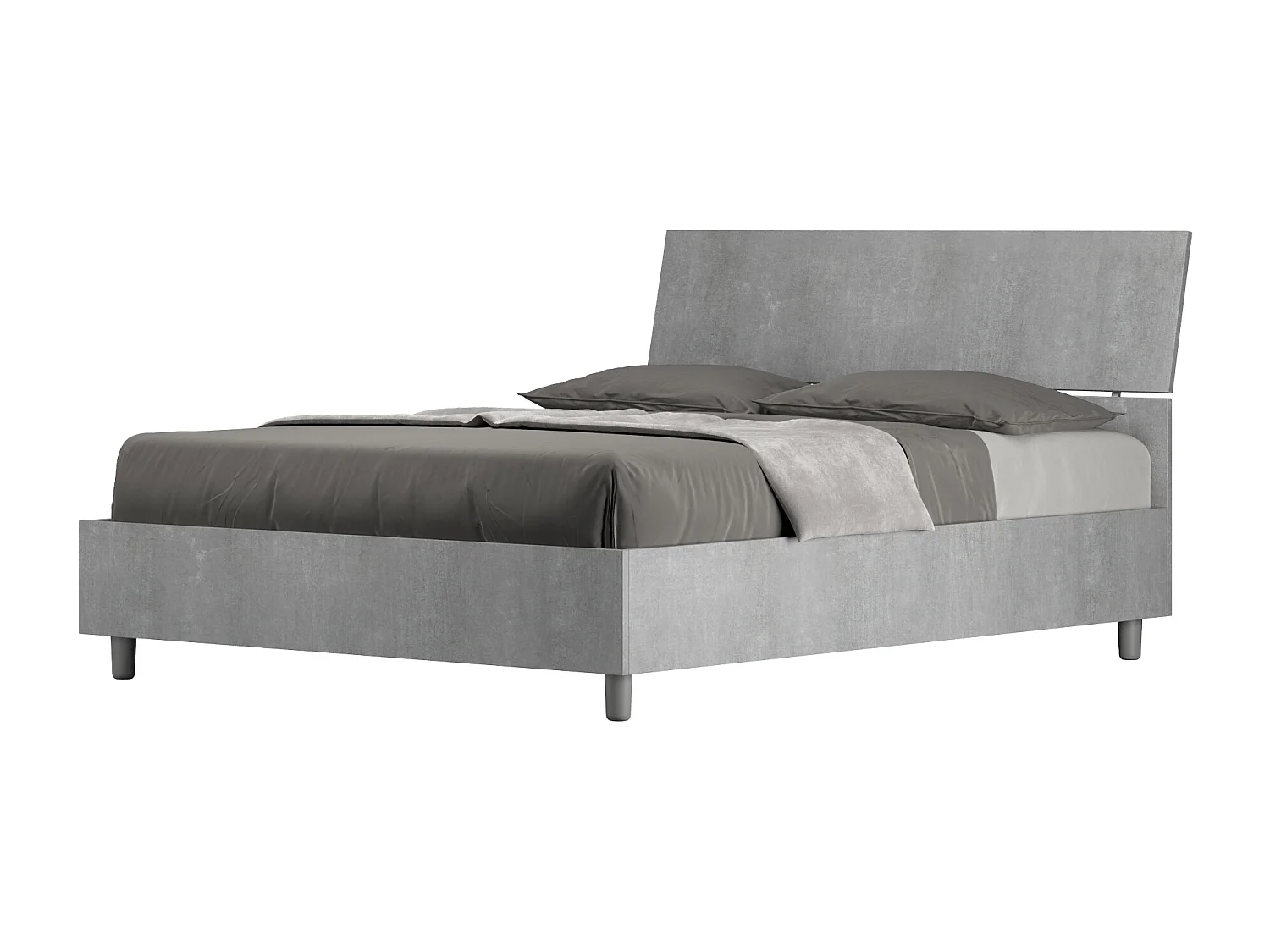 Bed 140x200 zonder lattenbodem schuin bedhoofd cement Demas