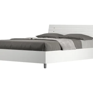 Bed 140×190 met opbergruimte schuin bedhoofd met laatten eiken wit Ankel Bed 140×190 met opbergruimte schuin bedhoofd met laatten eiken wit Ankel