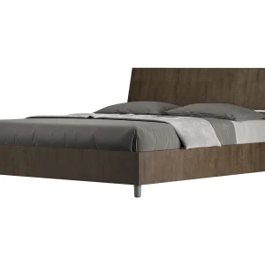 Bed 160×190 zonder lattenbodem schuin bedhoofd walnoot Demas Bed 160×190 zonder lattenbodem schuin bedhoofd walnoot Demas