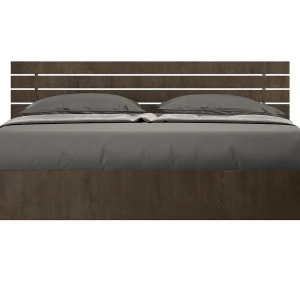 Bed 160×200 zonder lattenbodem schuin bedhoofd met laatten walnoot Ankel Bed 160×200 zonder lattenbodem schuin bedhoofd met laatten walnoot Ankel