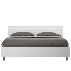 Bed 160×190 met opbergruimte schuin bedhoofd met laatten eiken wit Ankel Bed 160×190 met opbergruimte schuin bedhoofd met laatten eiken wit Ankel