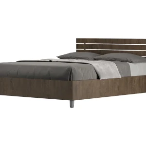 Bed 140×200 met opbergruimte rechte bedhoofd met laatten walnoot Ankel Bed 140×200 met opbergruimte rechte bedhoofd met laatten walnoot Ankel