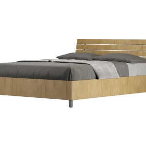 Bed 140×190 met opbergruimte schuin bedhoofd met laatten natuur eiken Ankel Bed 140×190 met opbergruimte schuin bedhoofd met laatten natuur eiken Ankel