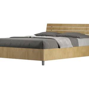 Bed 140×200 met opbergruimte schuin bedhoofd met laatten natuur eiken Ankel Bed 140×200 met opbergruimte schuin bedhoofd met laatten natuur eiken Ankel