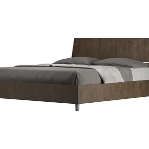 Bed 160×200 met opbergruimte schuin bedhoofd walnoot Demas