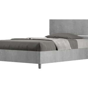 Bed 120×200 met opbergruimte rechte bedhoofd cement Demas Bed 120×200 met opbergruimte rechte bedhoofd cement Demas