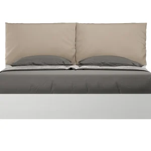 Bed 160×200 met opbergruimte met kussens kunstleer taupe Egos Antea