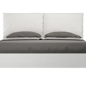 Bed 160×200 met lattenbodem met kussens kunstleer wit Egos Antea