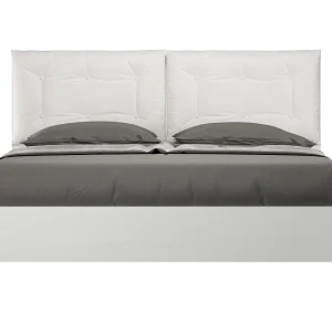 Bed 160×200 met opbergruimte met kussens kunstleer wit Egos Annalisa