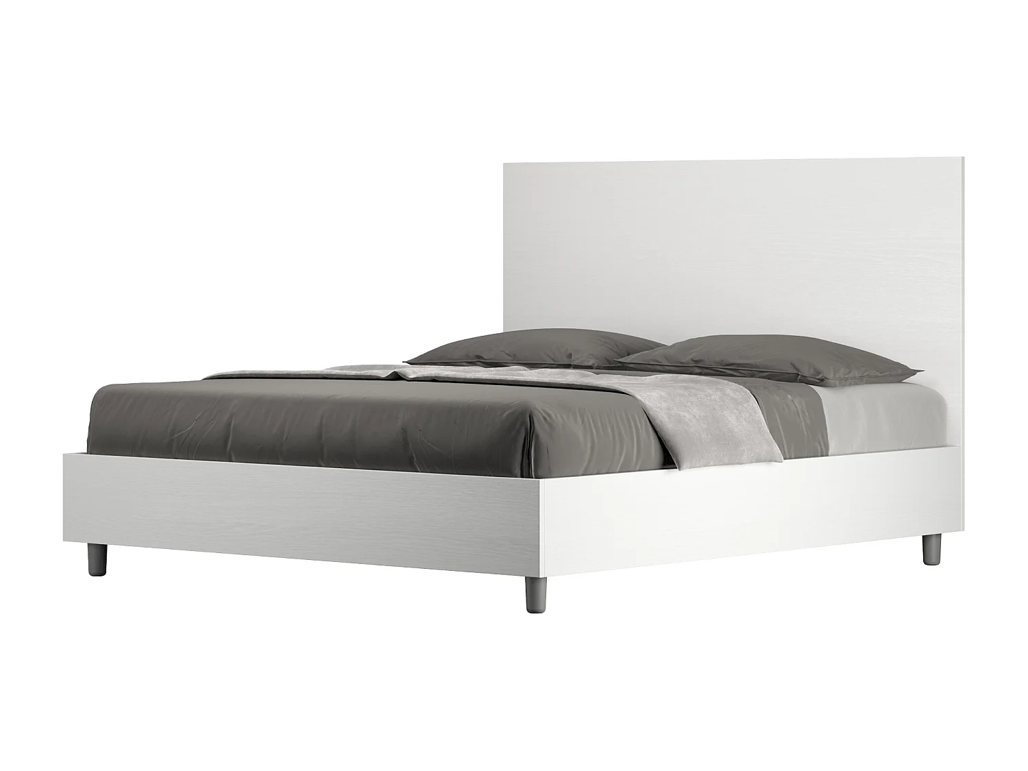 Bed 160x200 met lattenbodem eiken wit New Egos