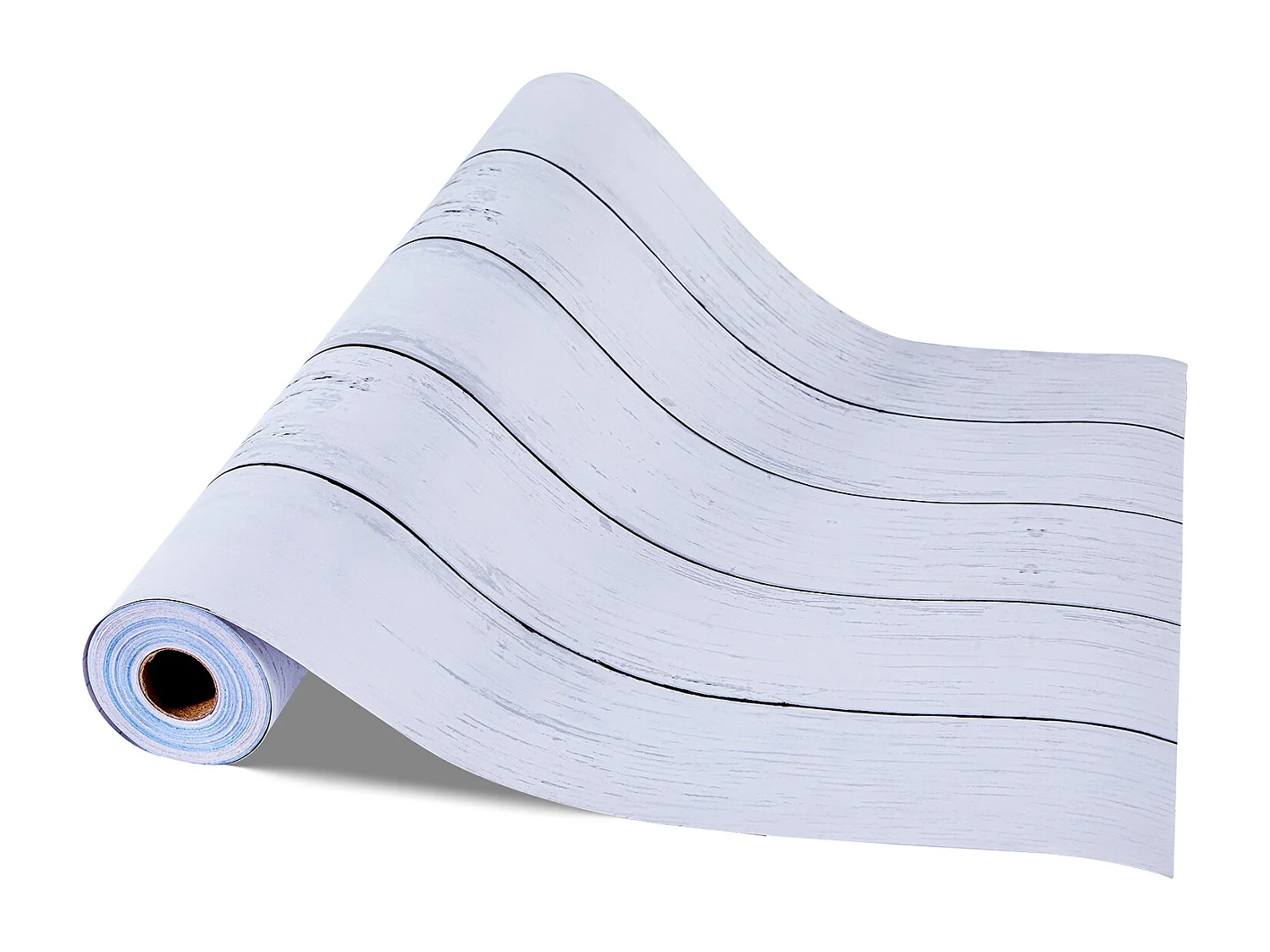 Behang Zelfklevend Wand SucceBuy, 45 cm x 12 m, Rol Zelfklevend Behang in Vinyl, Motief Houttextuur Wit, Waterdicht, voor Wandbekleding