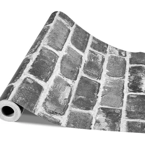 Behang Zelfklevend Wand SucceBuy, 45 cm x 10 m, Rol Zelfklevend Behang in Vinyl, Motief Grijze Baksteen, Waterdicht, voor Wandbekleding Behang Zelfklevend Wand SucceBuy, 45 cm x 10 m, Rol Zelfklevend Behang in Vinyl, Motief Grijze Baksteen, Waterdicht, voor Wandbekleding