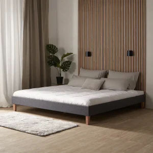Bedframe 180×200 cm grijs gestoffeerd Bedframe 180×200 cm grijs gestoffeerd