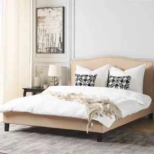 Bed Stof MONTPELLIER 180 x 200 cm Beige Bed Stof MONTPELLIER 180 x 200 cm Beige