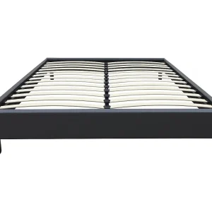 Bedbodem "Andy" 160x200cm in antracietgrijze PVC met 26 latten van hoogwaardig multiplex