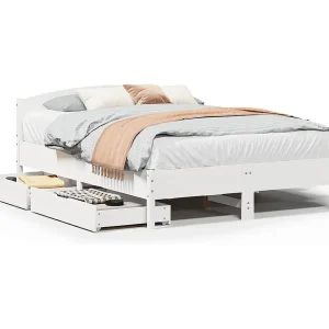 Bedframe zonder matras massief grenenhout wit 140×200 cm Bedframe zonder matras massief grenenhout wit 140×200 cm