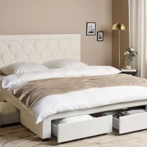 Bed met opbergladen Fluweel LIEVIN 180 x 200 cm Lichtbeige Bed met opbergladen Fluweel LIEVIN 180 x 200 cm Lichtbeige
