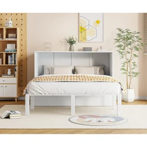 Bedbank 140×200 cm, met lattenbodem – Kinder-/volwassenebed – Wit hout Bedbank 140×200 cm, met lattenbodem – Kinder-/volwassenebed – Wit hout
