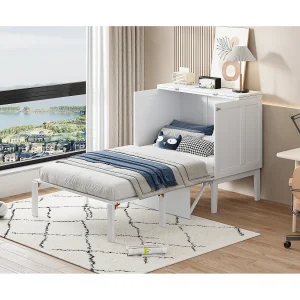 Bedbank 90×200 cm, met lattenbodem – Kinder-/volwassenebed – Wit hout Bedbank 90×200 cm, met lattenbodem – Kinder-/volwassenebed – Wit hout