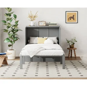 Bedbank 90×200 cm, met lattenbodem – Kinder-/volwassenebed – Grijs hout Bedbank 90×200 cm, met lattenbodem – Kinder-/volwassenebed – Grijs hout
