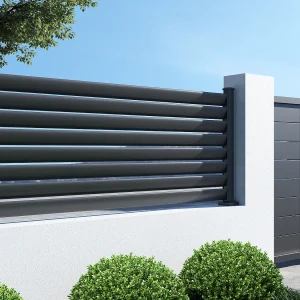 Aluminium shutterpoort om te plaatsen – H80 x B173 cm – antracietgrijs – BAROMA