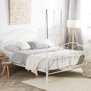 Bed Metaal DINARD 160 x 200 cm Wit Bed Metaal DINARD 160 x 200 cm Wit