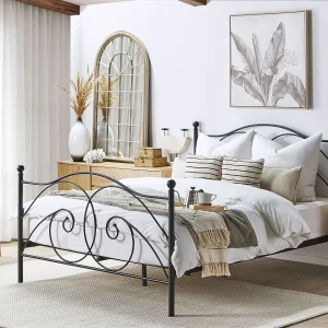 Bed Metaal DINARD 160 x 200 cm Zwart Bed Metaal DINARD 160 x 200 cm Zwart