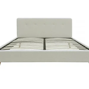 "Nemo" Tweepersoonsbed van Bouclette Stof – Crème – 140 x 190 cm – Elegant Ontwerp en Luxueuze Textuur "Nemo" Tweepersoonsbed van Bouclette Stof – Crème – 140 x 190 cm – Elegant Ontwerp en Luxueuze Textuur